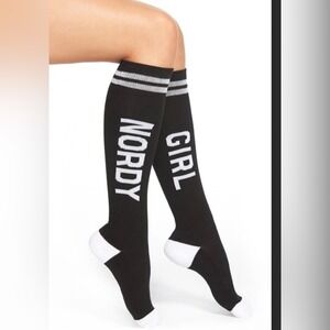 Rob Kardashian Nordy Girl Knee High Socks Black White Shoe Size 5-11